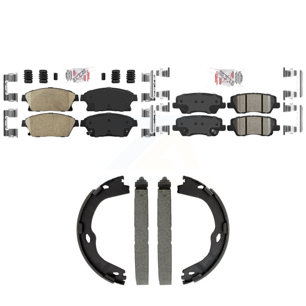 Front Rear Ceramic Disc Brake Pads And Parking Shoes Kit For Cadillac ATS KNN-101539