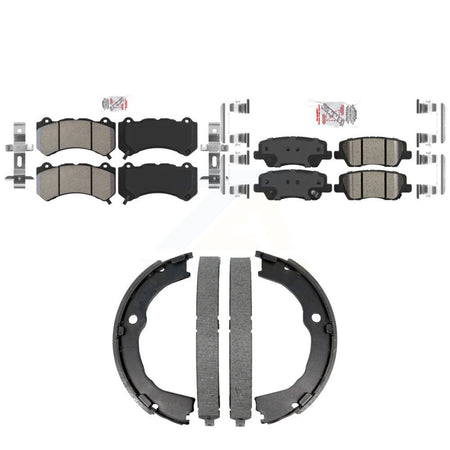 Front Semi-Metallic Rear Ceramic Disc Brake Pads And Parking Shoes Kit For KNN-101540