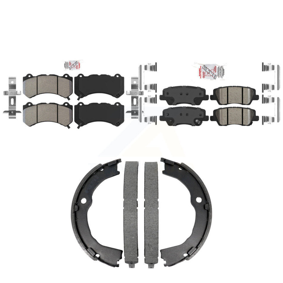 Front Semi-Metallic Rear Ceramic Disc Brake Pads And Parking Shoes Kit For KNN-101540
