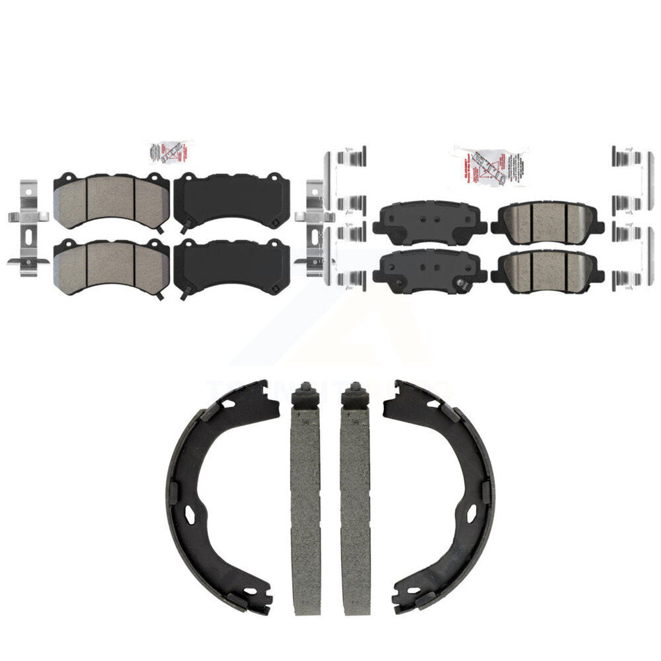 Front Semi-Metallic Rear Ceramic Disc Brake Pads And Parking Shoes Kit For KNN-101541
