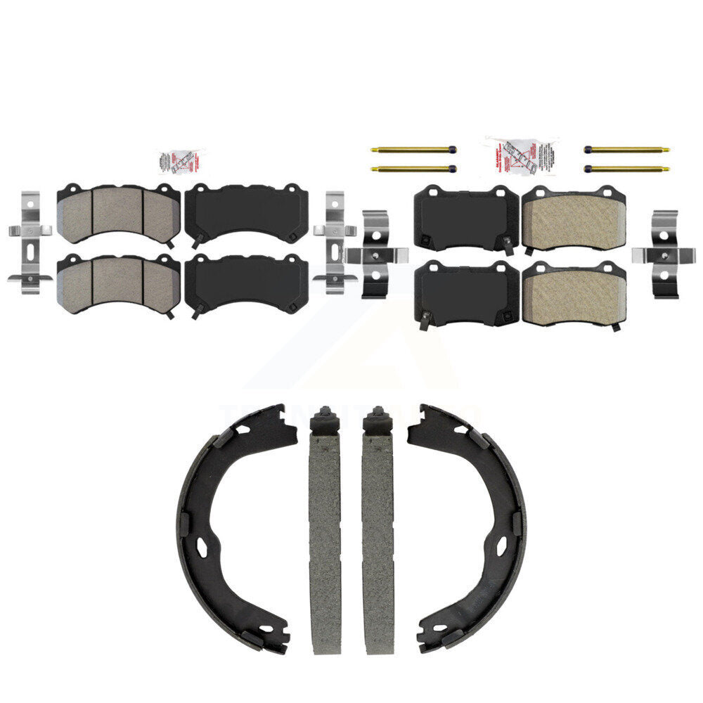 Front Rear Semi-Metallic Disc Brake Pads And Parking Shoes Kit For KNN-101542