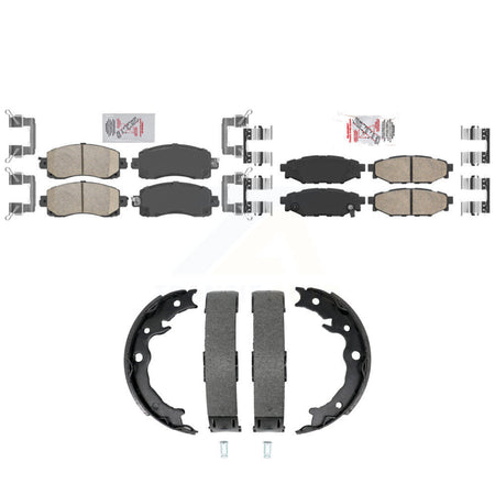 Front Rear Ceramic Disc Brake Pads And Parking Shoes Kit For Subaru Crosstrek KNN-101547