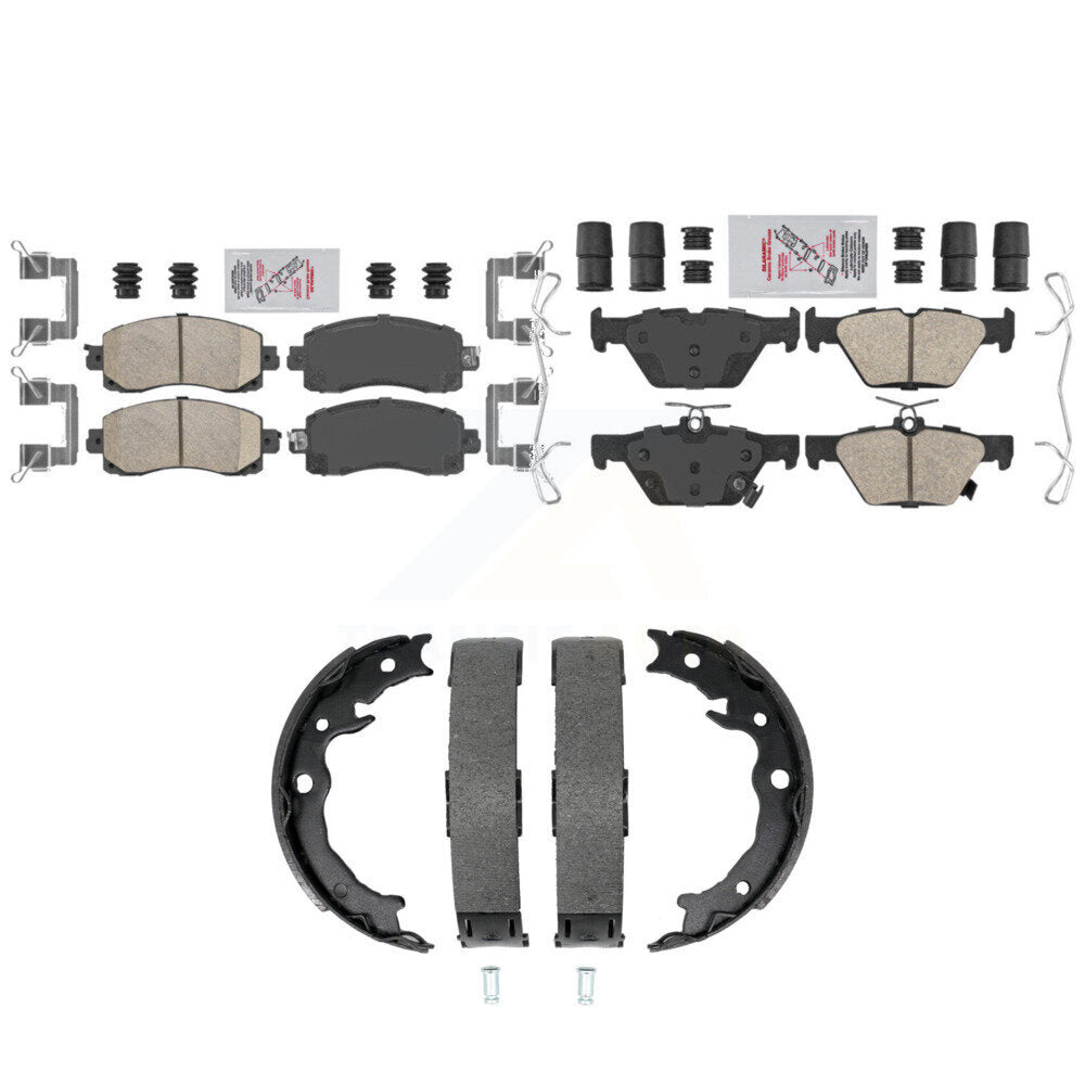 Front Rear Ceramic Disc Brake Pads And Parking Shoes Kit For Subaru Crosstrek KNN-101548