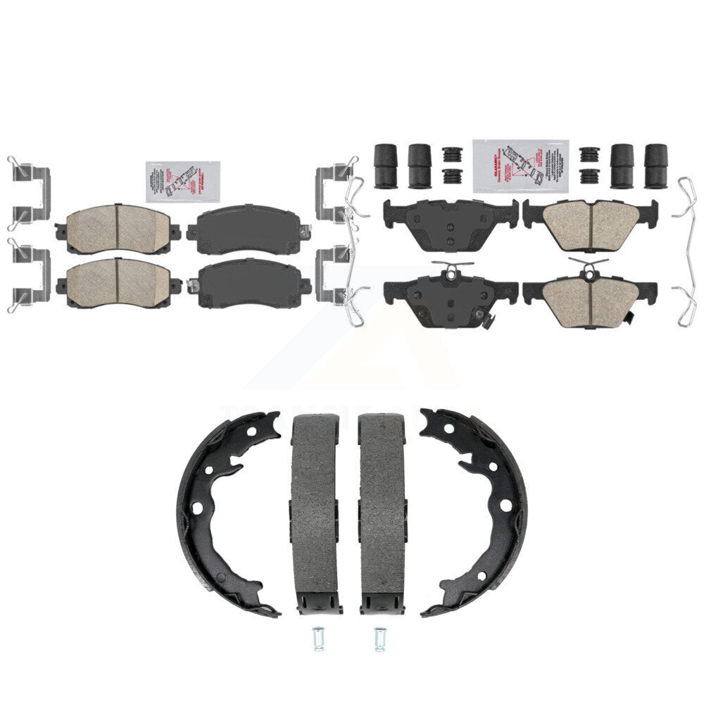 Front Rear Ceramic Disc Brake Pads And Parking Shoes Kit For Subaru Crosstrek KNN-101549