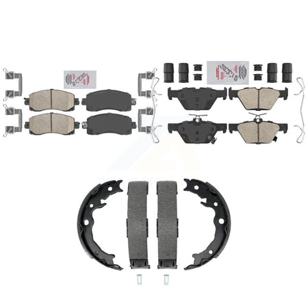 Front Rear Ceramic Disc Brake Pads And Parking Shoes Kit For Subaru Crosstrek KNN-101549