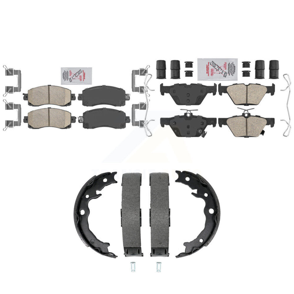 Front Rear Ceramic Disc Brake Pads And Parking Shoes Kit For Subaru Crosstrek KNN-101549