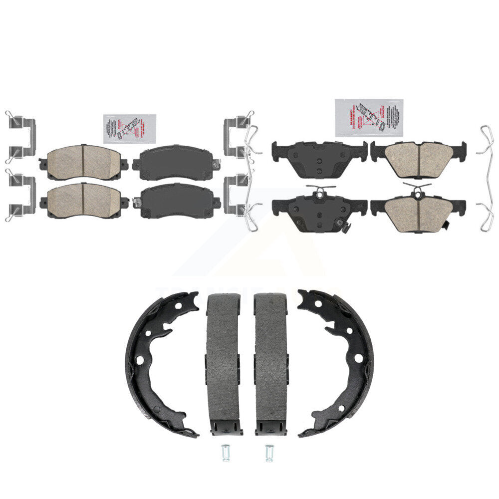 Front Rear Ceramic Disc Brake Pads And Parking Shoes Kit For Subaru Crosstrek KNN-101551