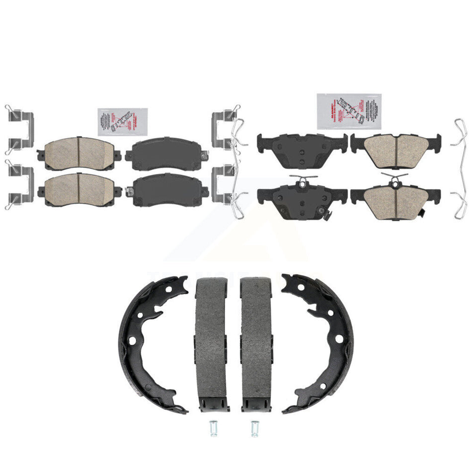 Front Rear Ceramic Disc Brake Pads And Parking Shoes Kit For Subaru Crosstrek KNN-101551