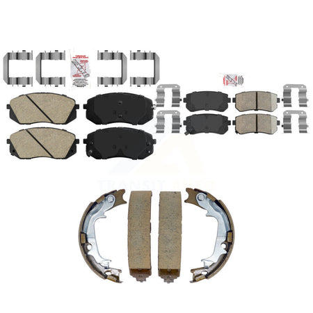 Front Rear Ceramic Disc Brake Pads And Parking Shoes Kit For Hyundai Tucson KNN-101553