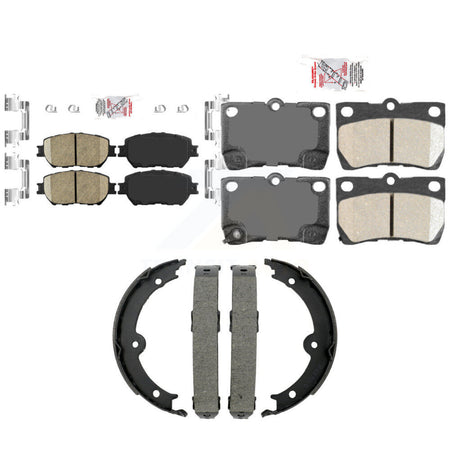 Front Rear Ceramic Disc Brake Pads And Parking Shoes Kit For Lexus IS250 GS300 KNN-101557