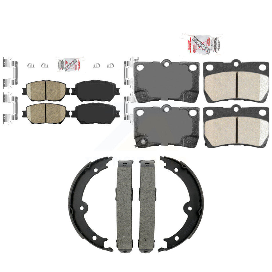 Front Rear Ceramic Disc Brake Pads And Parking Shoes Kit For Lexus IS250 GS300 KNN-101557