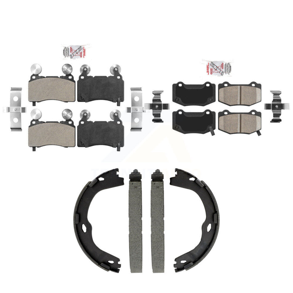 Front Semi-Metallic Rear Ceramic Disc Brake Pads And Parking Shoes Kit For KNN-101560