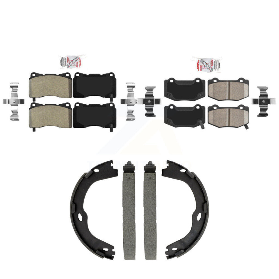 Front Semi-Metallic Rear Ceramic Disc Brake Pads And Parking Shoes Kit For KNN-101561