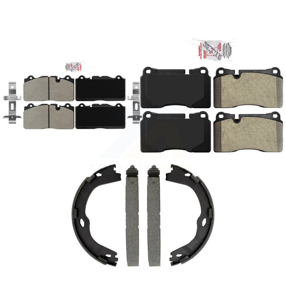 Front Rear Semi-Metallic Disc Brake Pads And Parking Shoes Kit For KNN-101563