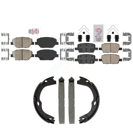 Front Rear Ceramic Disc Brake Pads And Parking Shoes Kit For Chevrolet Camaro KNN-101565