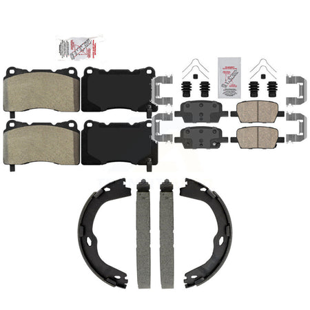 Front Semi-Metallic Rear Ceramic Disc Brake Pads And Parking Shoes Kit For KNN-101567