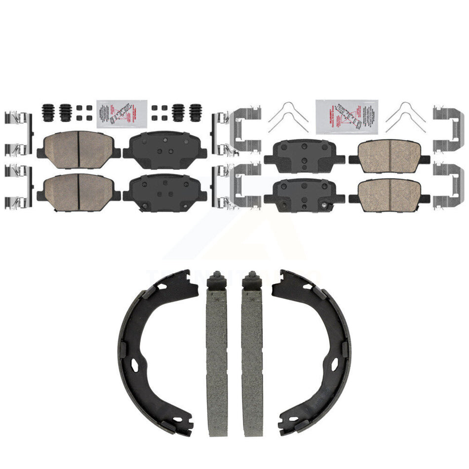 Front Rear Ceramic Disc Brake Pads And Parking Shoes Kit For Chevrolet Camaro KNN-101568