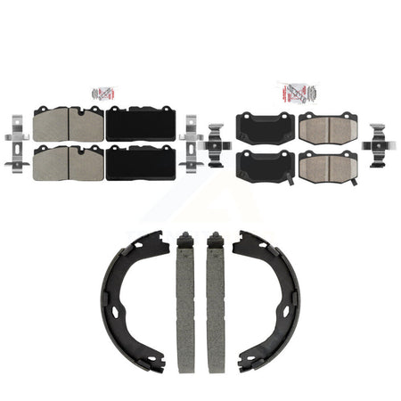 Front Semi-Metallic Rear Ceramic Disc Brake Pads And Parking Shoes Kit For KNN-101574