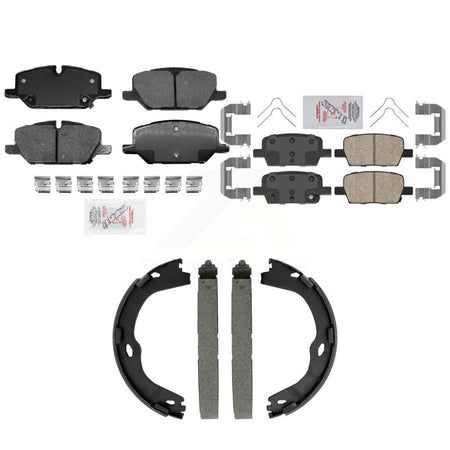 Front Rear Ceramic Disc Brake Pads And Parking Shoes Kit For Chevrolet Camaro KNN-101577