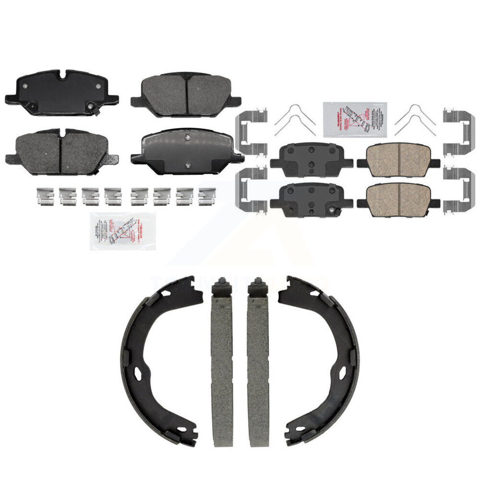 Front Rear Ceramic Disc Brake Pads And Parking Shoes Kit For Chevrolet Camaro KNN-101577