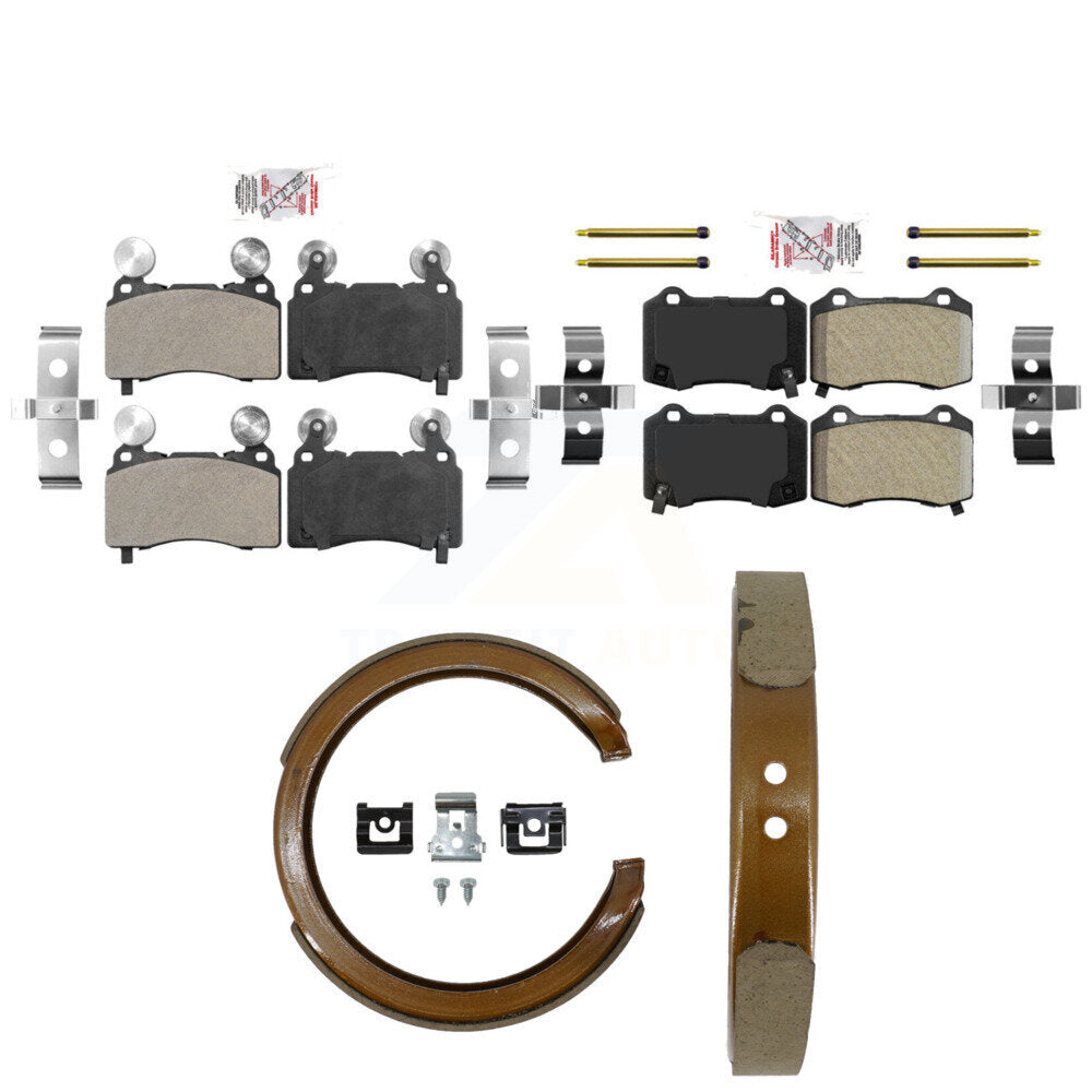 Front Rear Semi-Metallic Disc Brake Pads And Parking Shoes Kit For KNN-101583