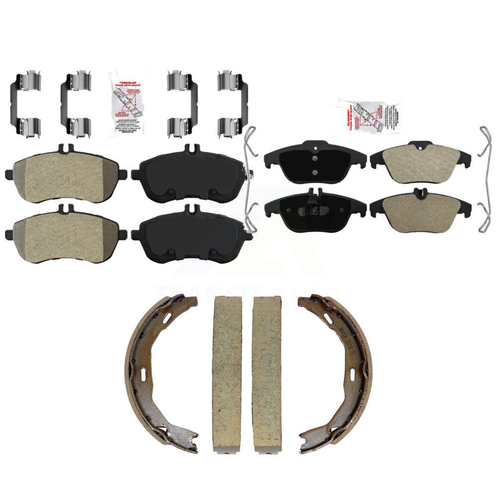 Front Rear Semi-Metallic Disc Brake Pads And Parking Shoes Kit For C300 C250 KNN-101585