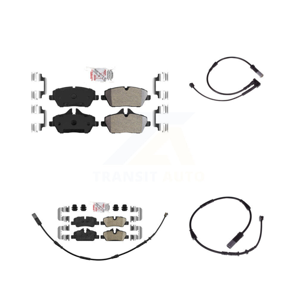 Front Rear Ceramic Disc Brake Pads And Extra Wear Sensors Kit For Mini Cooper KNW-100012