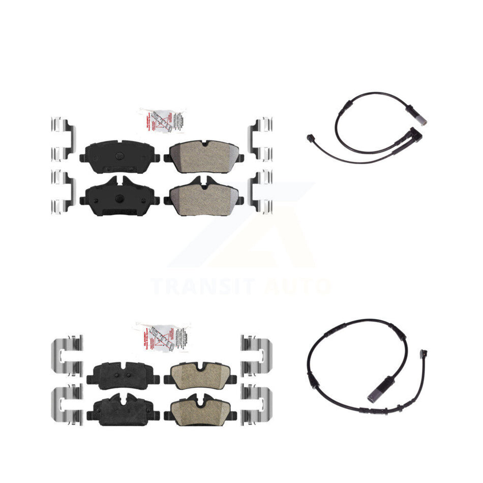 Front Rear Ceramic Disc Brake Pads And Wear Sensors Kit For Mini Cooper KNW-100013