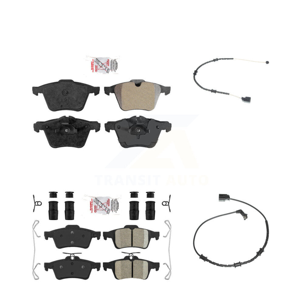 Front Rear Ceramic Disc Brake Pads And Wear Sensors Kit For Jaguar XJ KNW-100024