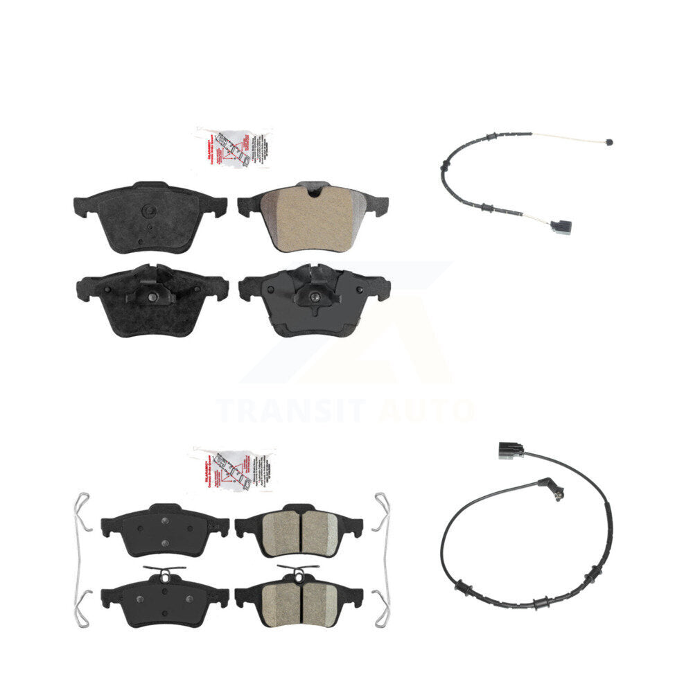 Front Rear Ceramic Disc Brake Pads And Wear Sensors Kit For Jaguar XJ KNW-100025