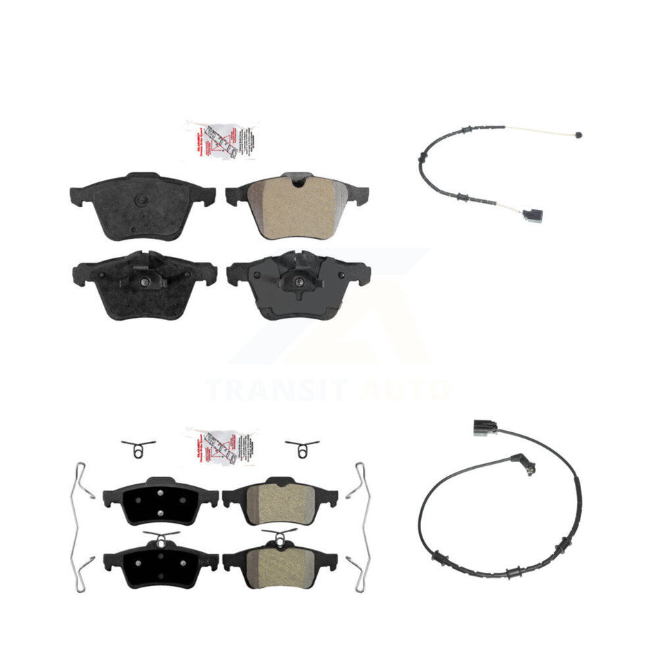 Front Rear Ceramic Disc Brake Pads And Wear Sensors Kit For Jaguar XJ KNW-100026
