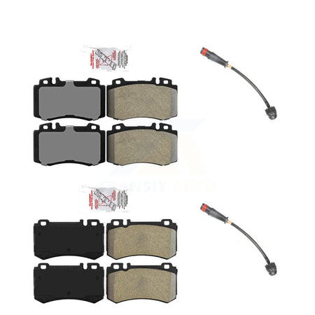 Front Rear Ceramic Brake Pad & Wear Sensor Kit For Mercedes-Benz SLK55 AMG Base with 5.5L KNW-100070