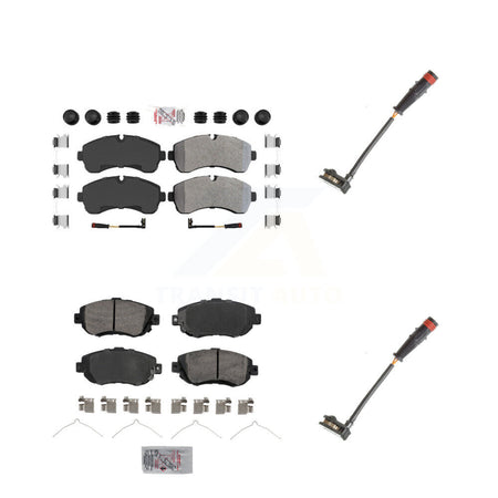 Front Rear Ceramic Brake Pad & Extra Wear Sensor Kit For Mercedes-Benz Sprinter 2500 1500 KNW-100083