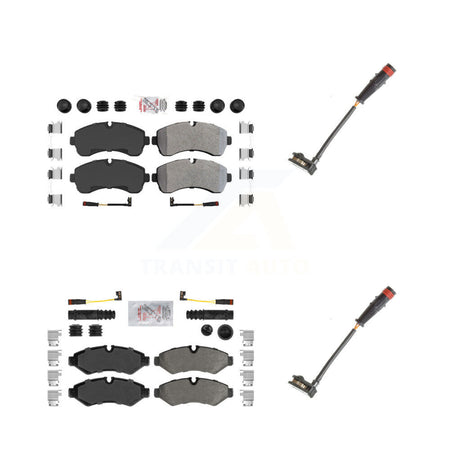 Front Rear Ceramic Brake Pad & Extra Wear Sensor Kit For Mercedes-Benz Sprinter 2500 1500 KNW-100084