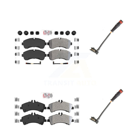 Front Rear Ceramic Disc Brake Pad Extra Wear Sensor Kit For 2009 Dodge Sprinter 3500 3.0L KNW-100085