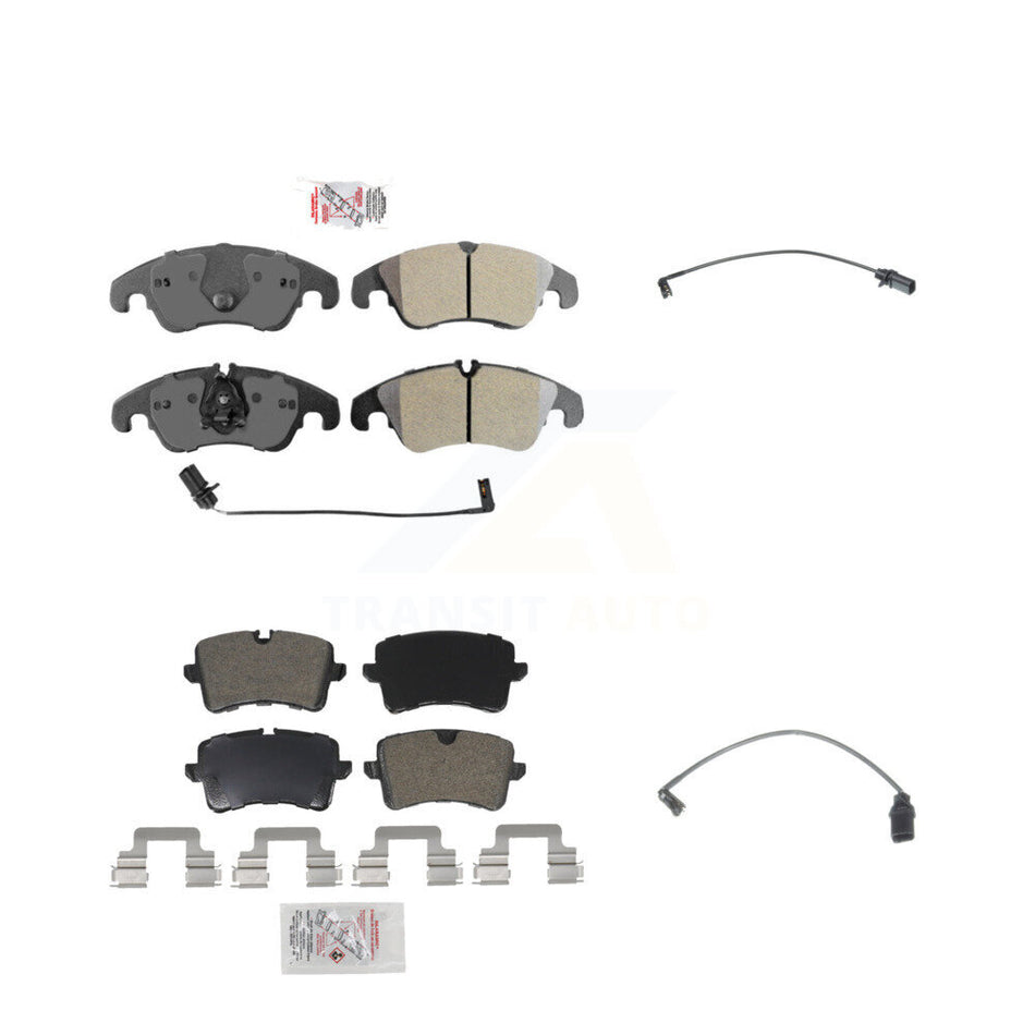 Front Rear Ceramic Disc Brake Pads And Extra Wear Sensors Kit For Audi A6 Quattro KNW-100090