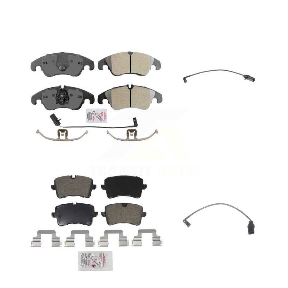 Front Rear Ceramic Disc Brake Pads And Extra Wear Sensors Kit For Audi A6 Quattro KNW-100090