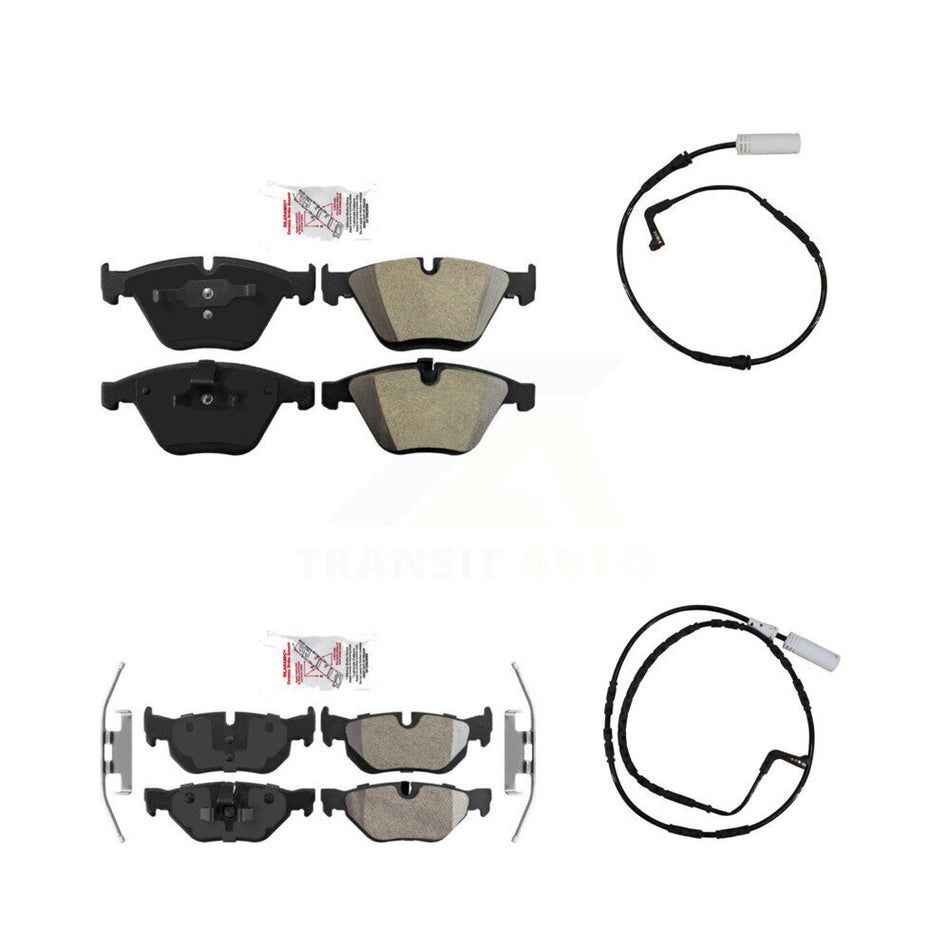 Front Rear Ceramic Disc Brake Pads And Wear Sensors Kit For BMW 328i 323i KNW-100112