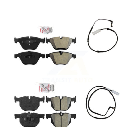 Front Rear Ceramic Disc Brake Pads And Wear Sensors Kit For BMW 335i 335d 3.0L KNW-100113