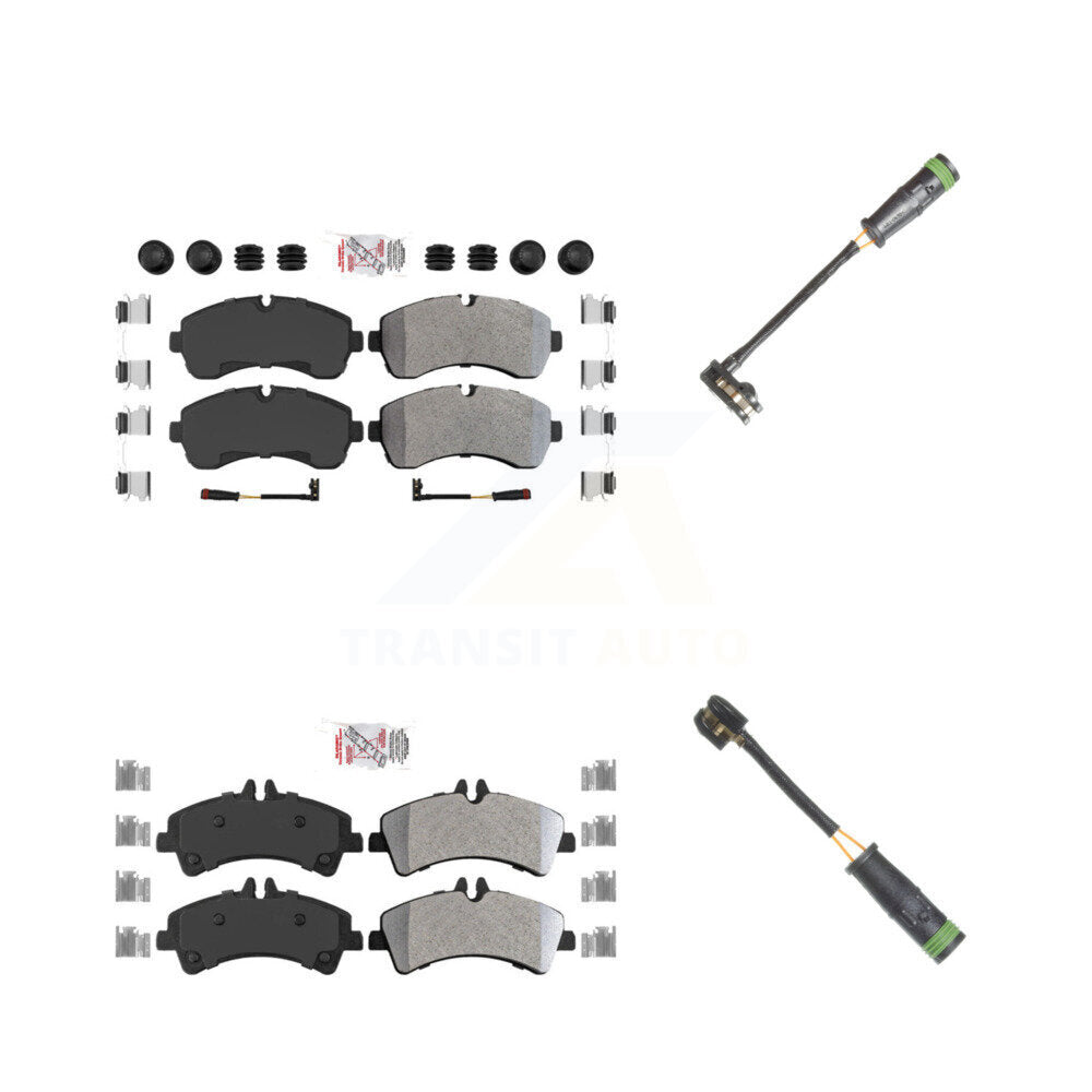 Front Rear Ceramic Brake Pad Extra Wear Sensor Kit For Mercedes-Benz Sprinter 3500 3500XD KNW-100146