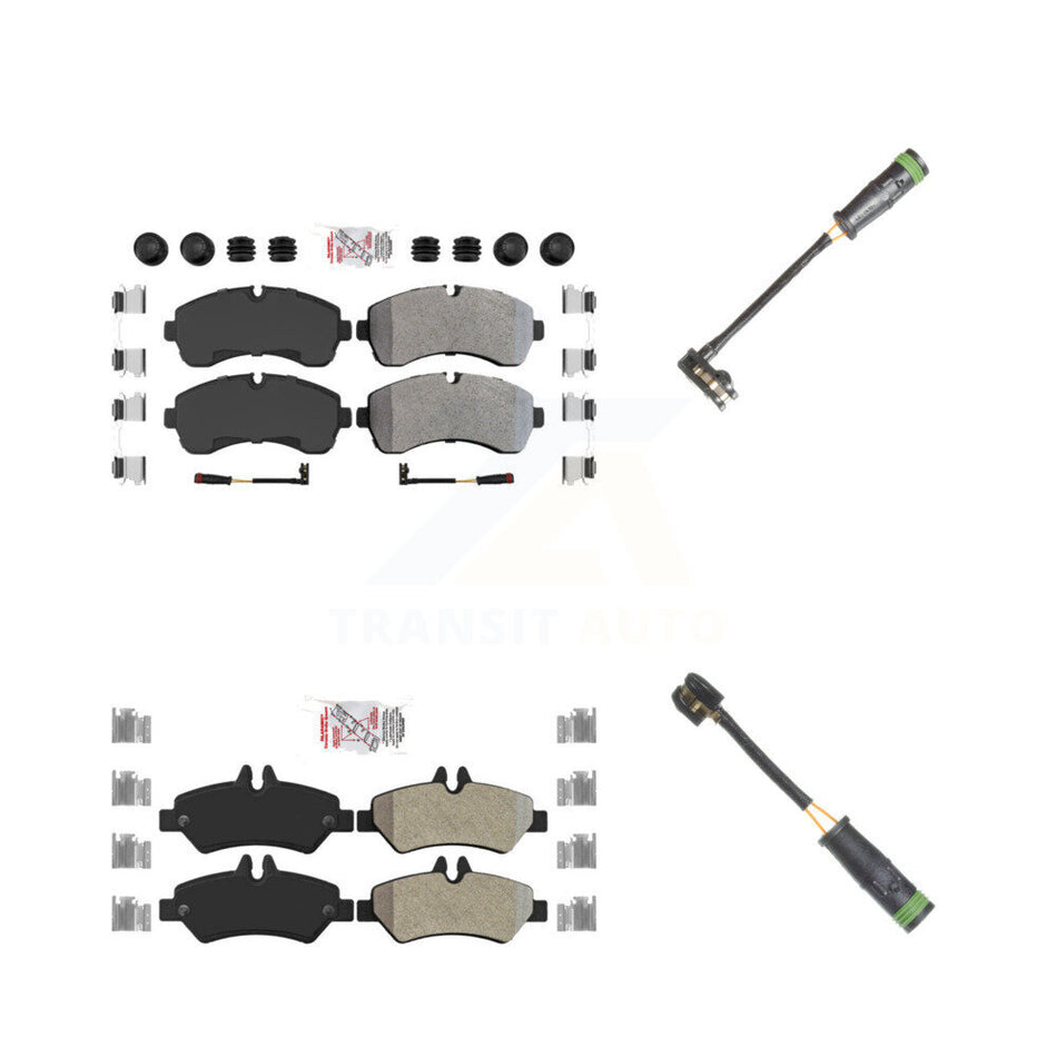 Front Rear Ceramic Disc Brake Pad & Extra Wear Sensor Kit For Mercedes-Benz Sprinter 3500 KNW-100147