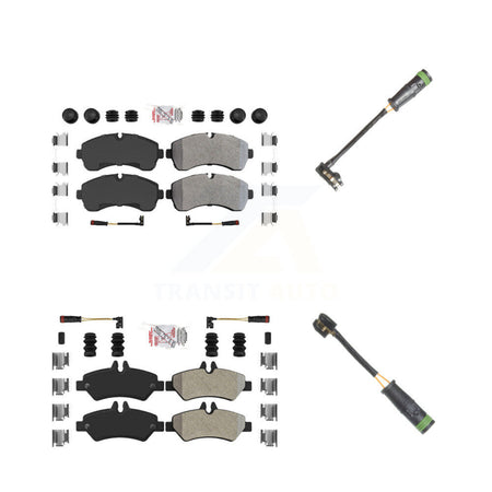 Front Rear Ceramic Disc Brake Pad & Extra Wear Sensor Kit For Mercedes-Benz Sprinter 3500 KNW-100149