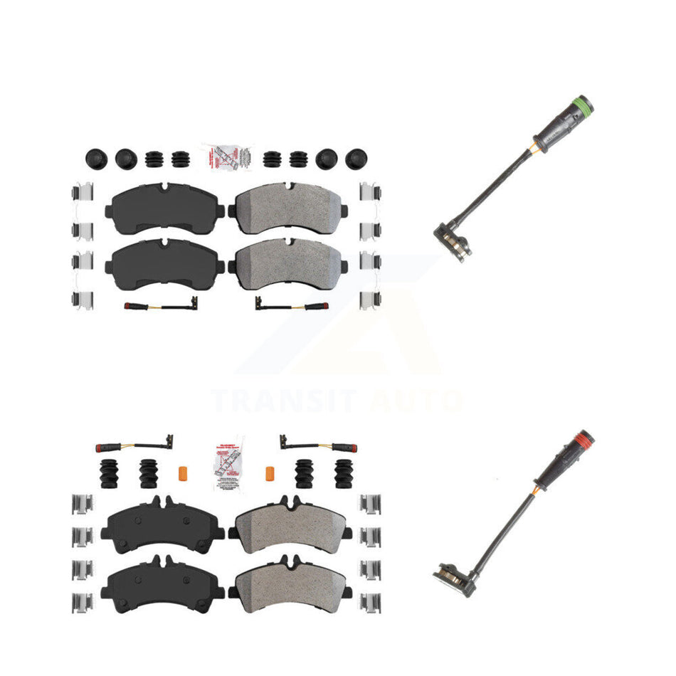Front Rear Ceramic Disc Brake Pad & Extra Wear Sensor Kit For Mercedes-Benz Sprinter 3500 KNW-100152