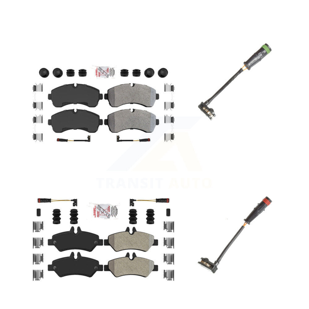 Front Rear Ceramic Disc Brake Pad & Extra Wear Sensor Kit For Mercedes-Benz Sprinter 3500 KNW-100153