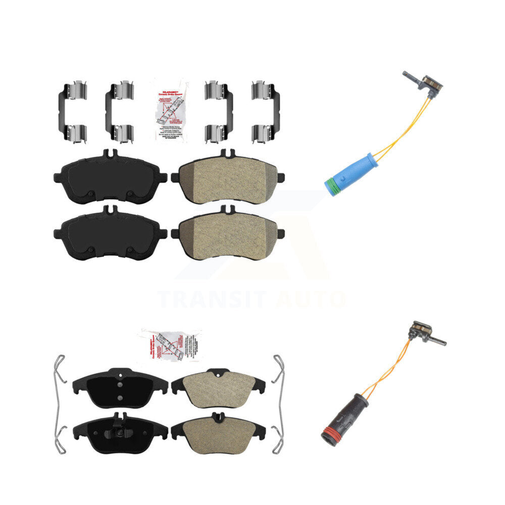 Front Rear Ceramic Brake Pad Wear Sensor Kit For Mercedes-Benz C250 Without Sport Package KNW-100160