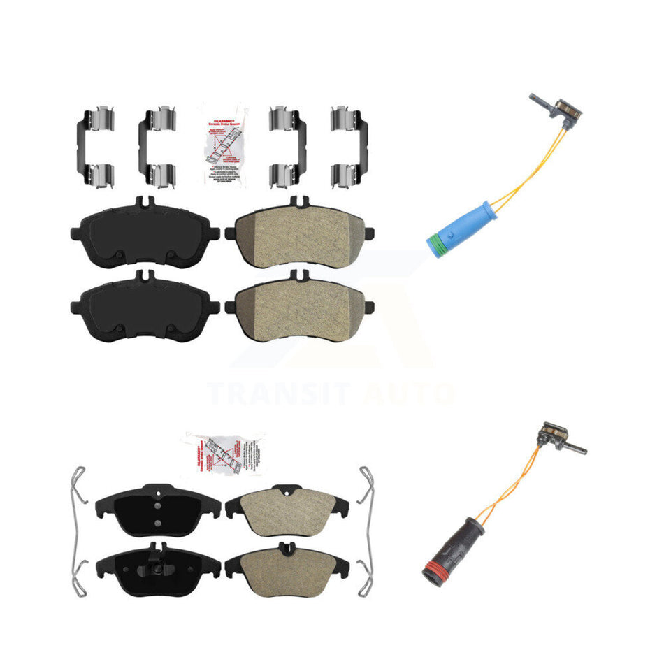 Front Rear Ceramic Brake Pad Wear Sensor Kit For Mercedes-Benz C250 Without Sport Package KNW-100160