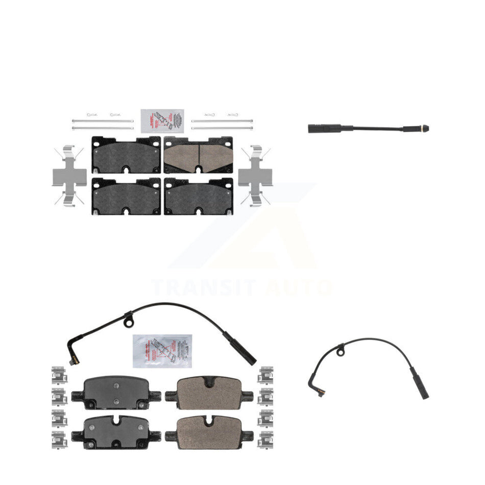 Front Rear Ceramic Brake Pad Extra Wear Sensor Kit For GMC Chevrolet Silverado 1500 Yukon KNW-100176