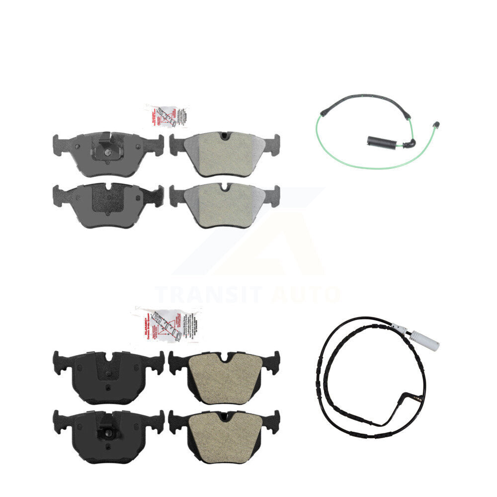 Front Rear Ceramic Disc Brake Pads And Wear Sensors Kit For 2005 BMW 330xi 3.0L KNW-100191