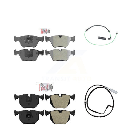 Front Rear Ceramic Disc Brake Pads And Wear Sensors Kit For 2005 BMW 330xi 3.0L KNW-100191