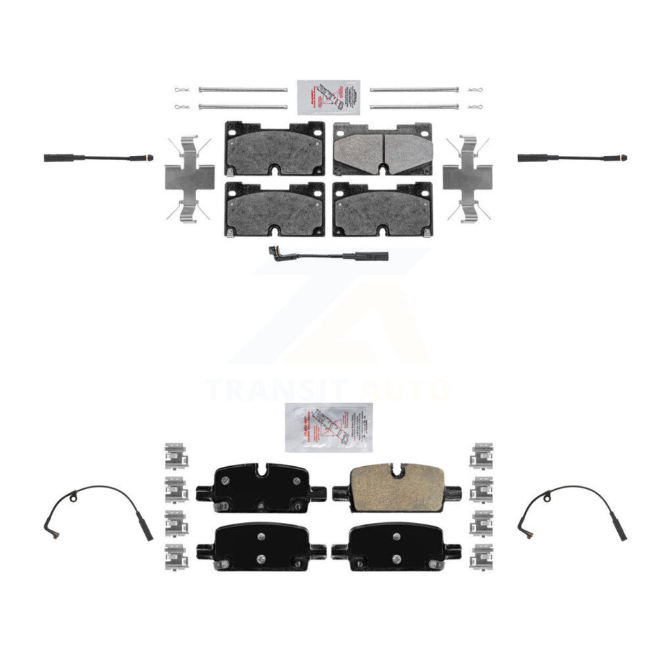 Front Rear Ceramic Brake Pad Extra Wear Sensor Kit For GMC Chevrolet Silverado 1500 Yukon KNW-100231